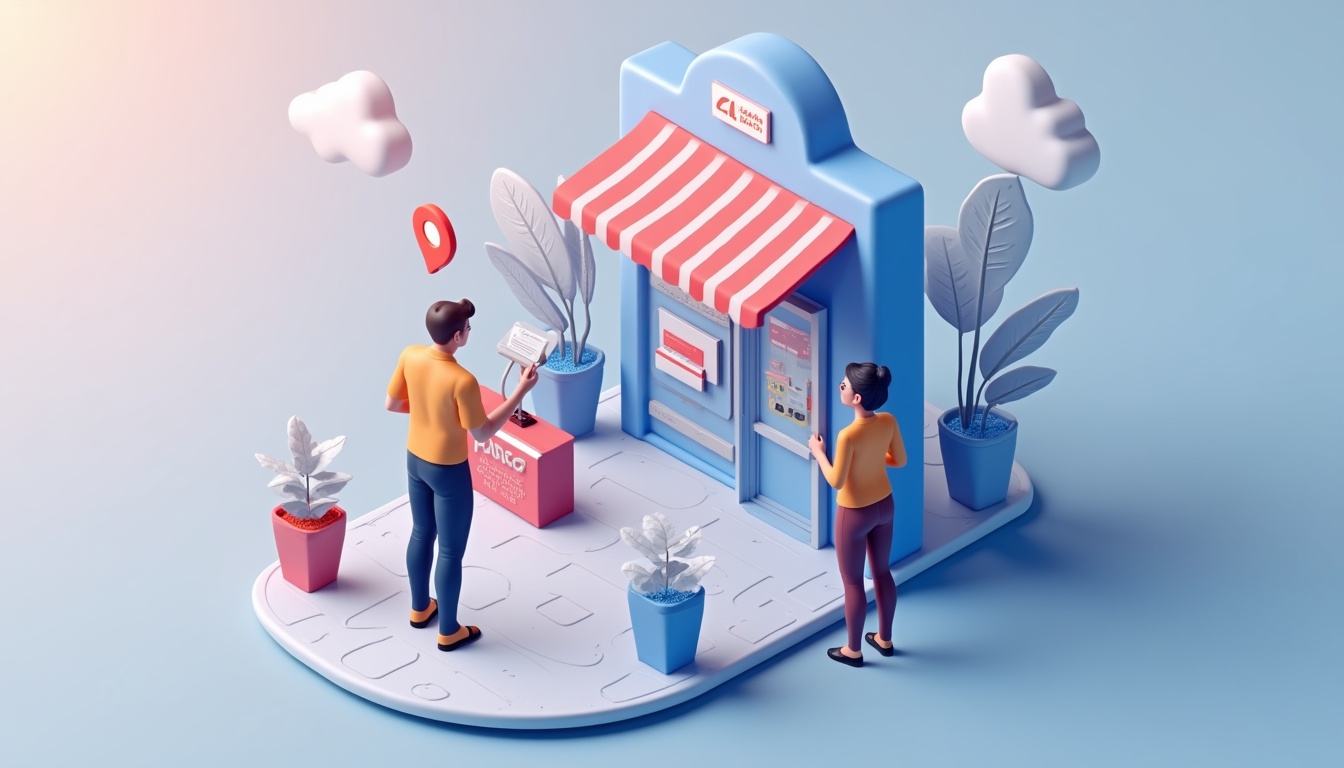 Ilustrație cu procesul de creare site magazin online și factori de decizie esențiali.