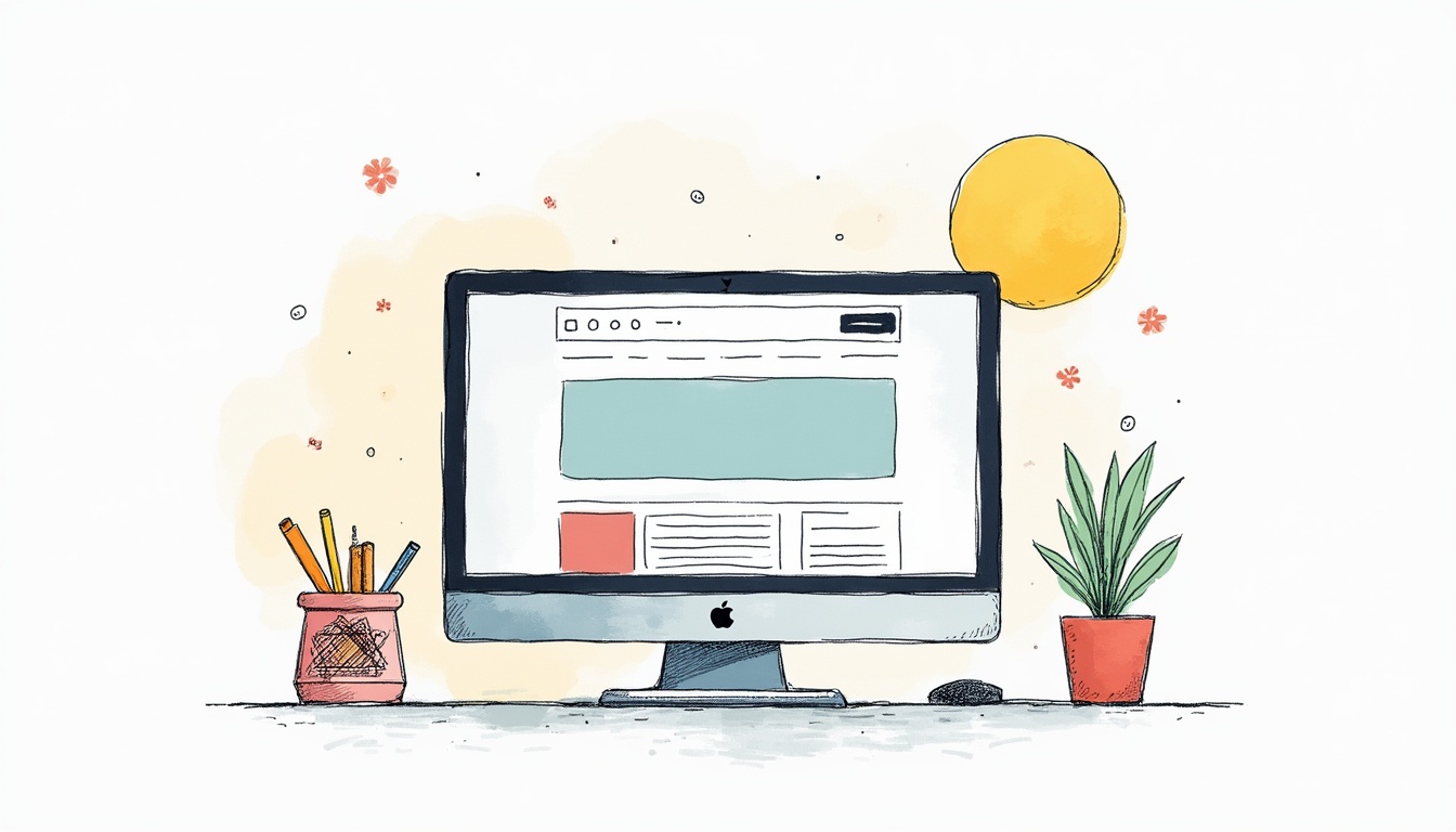 Oameni fericiți interacționând cu un site de prezentare modern pe un laptop și telefon, ilustrând succesul online.